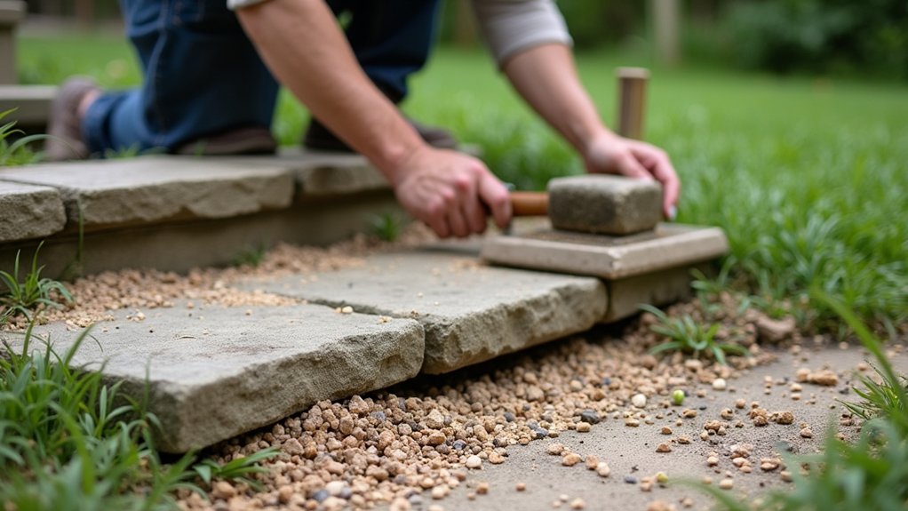 secure and stabilize hardscaping features